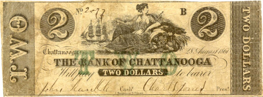 Bk Chattanooga $2 G-64 wrong signatures